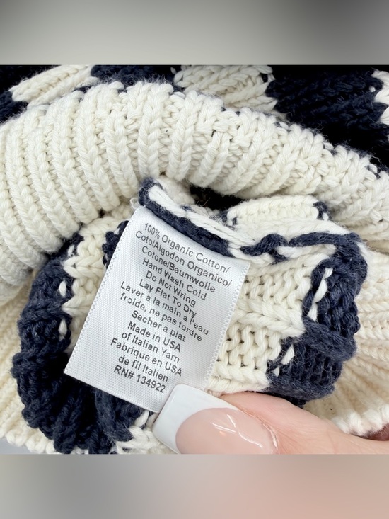 EMERSON FRY Carolyn Funnel Neck Sweater Navy French Stripe Organic - Picture 6 of 8